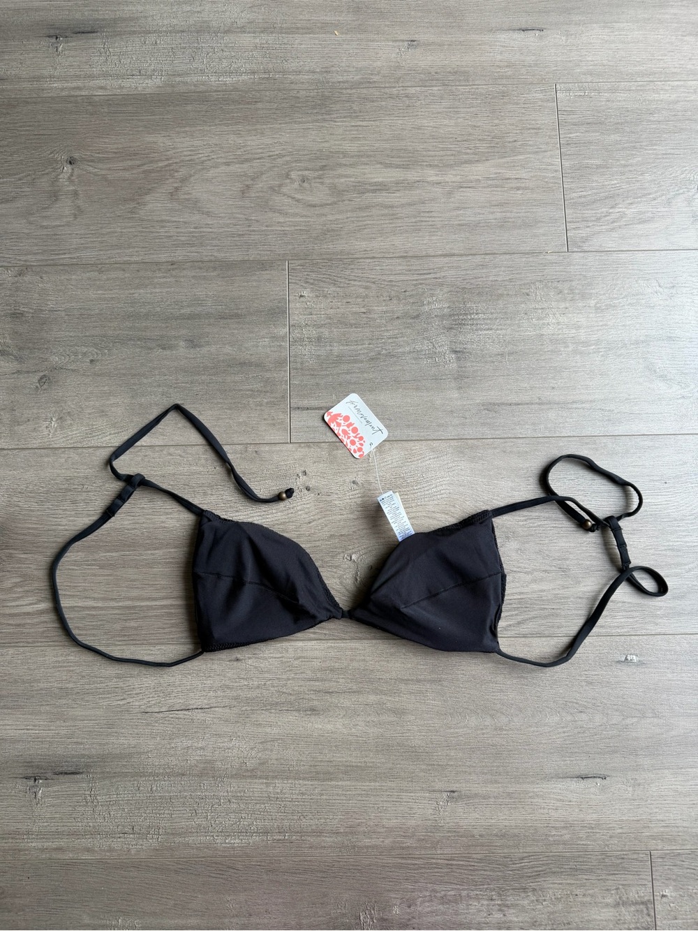NWT BOTEH Ra Rafa Fixed Triangle Bikini Top - size small - black - Picture 3 of 7